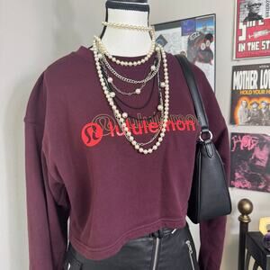Lululemon All Yours Cropped Crew Sweatshirt - Cassis